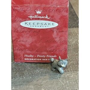 Hallmark husky Frosty friends mini ornament Xmas decor